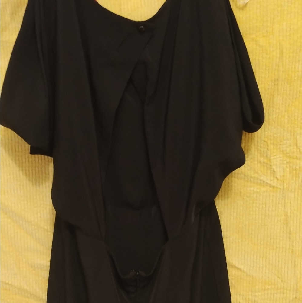 Women's black open back mini dress